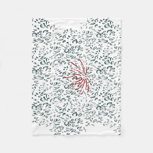 eine rote Blume auf schwarzem Hintergrund Fleecedecke (Vorderseite)