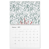 eine rote Blume auf schwarzem Hintergrund Kalender (Feb 2027)