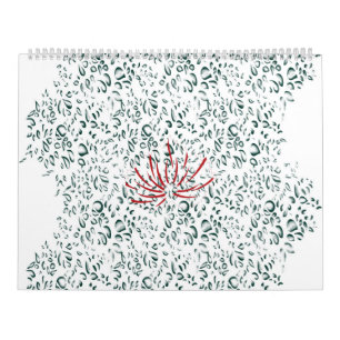 eine rote Blume auf schwarzem Hintergrund Kalender