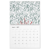 eine rote Blume auf schwarzem Hintergrund Kalender (Mär 2027)