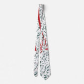 eine rote Blume auf schwarzem Hintergrund Krawatte (Rückseite)