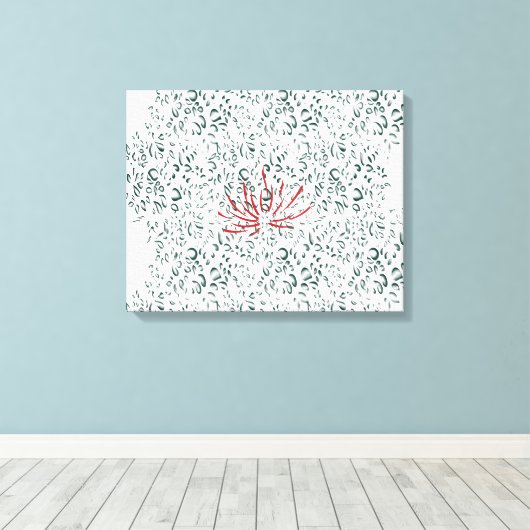 eine rote Blume auf schwarzem Hintergrund Leinwanddruck (Insitu (Holzboden))