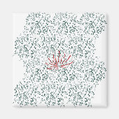 eine rote Blume auf schwarzem Hintergrund Magnet (Vorne)