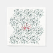 eine rote Blume auf schwarzem Hintergrund Serviette (Vorderseite)