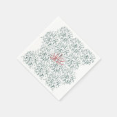 eine rote Blume auf schwarzem Hintergrund Serviette (Ecke)