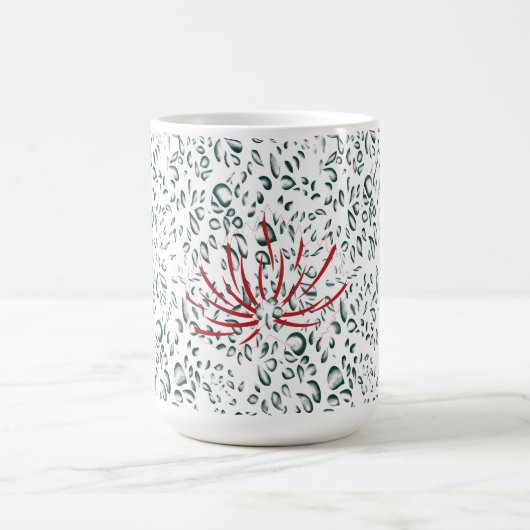 eine rote Blume auf schwarzem Hintergrund Verwandlungstasse (Zentrum)