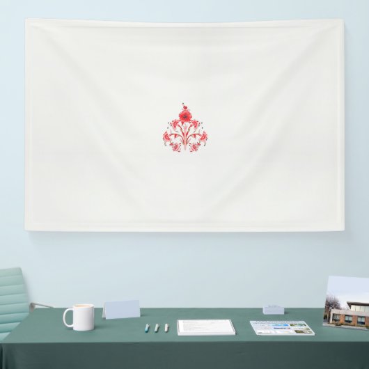 eine rote Blume auf weißem Hintergrund Banner (Messe)