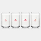 eine rote Blume auf weißem Hintergrund Dosenglas (Vorderseite)