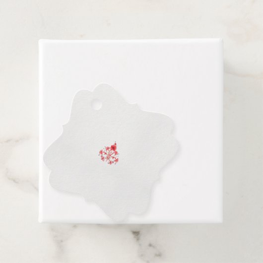 eine rote Blume auf weißem Hintergrund Geschenkanhänger (Beispiel)