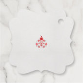 eine rote Blume auf weißem Hintergrund Geschenkanhänger (Rückseite)