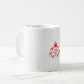 eine rote Blume auf weißem Hintergrund Kaffeetasse (Vorderseite Links)