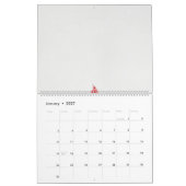 eine rote Blume auf weißem Hintergrund Kalender (Jan 2027)