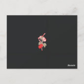 eine rote Blume auf weißem Hintergrund Postkarte (Rückseite)