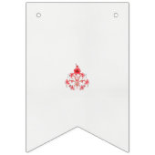 eine rote Blume auf weißem Hintergrund Wimpelkette (Dritte Fahne)