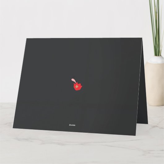 eine rote Blume mit schwarzem Hintergrund Dankeskarte (Rückseite)