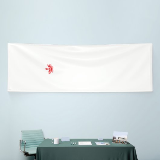 Eine rote Blütengrafik, die wie eine Clipkunst aus Banner (Messeveranstaltung)