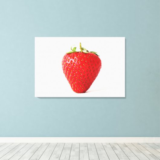 Eine Rote Erdbeere 36x24 (90x60cm) waccna Leinwanddruck (Insitu (Holzboden))