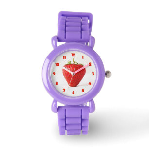 Eine Rote Erdbeere Fett Rote Zahlen waren Armbanduhr