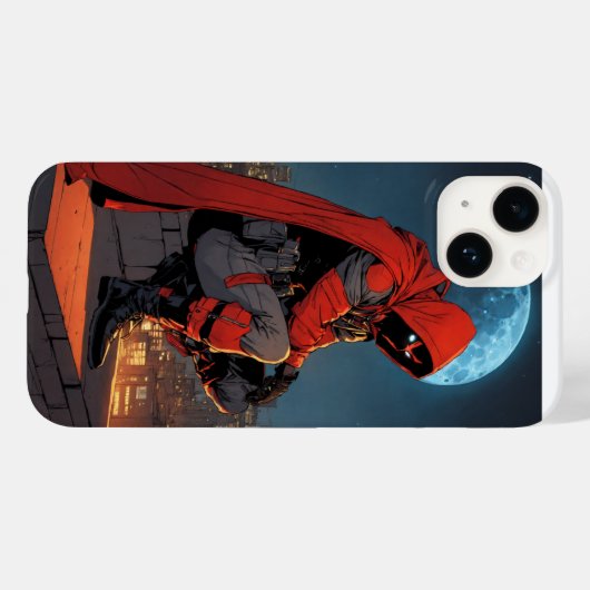 Eine rote Figur kröpft tief auf einem mondbeleucht Case-Mate iPhone Hülle (Rückseite (Horizontal))