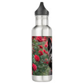 "Eine Rote Rose für den Schwarzen Schottischen Rei Edelstahlflasche (Links)