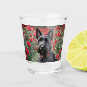 "Eine Rote Rose für den Schwarzen Schottischen Rei Schnapsglas