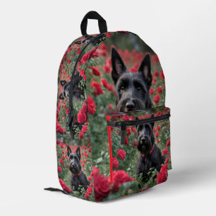 "Eine rote Rose für den schwarzen Schottischen Ter Bedruckter Rucksack