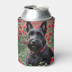 "Eine rote Rose für den schwarzen Scottish Terrier Dosenkühler