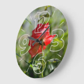 Eine rote Rose Große Wanduhr (Winkel)