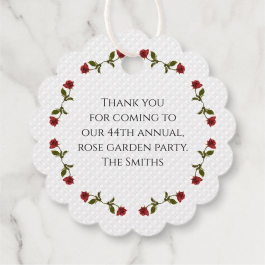 Eine Rote Rose mit floraler Fotografie Geschenkanhänger (Rückseite)