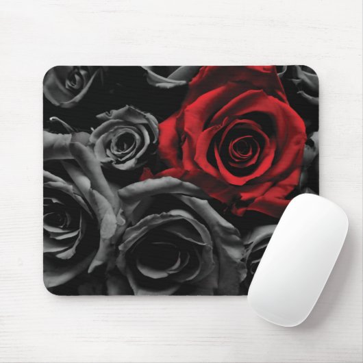 Eine Rote Rose Mousepad (Mit Mouse)