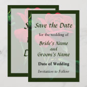 Eine rote Rosenknospe Save the Date (Vorne/Hinten)