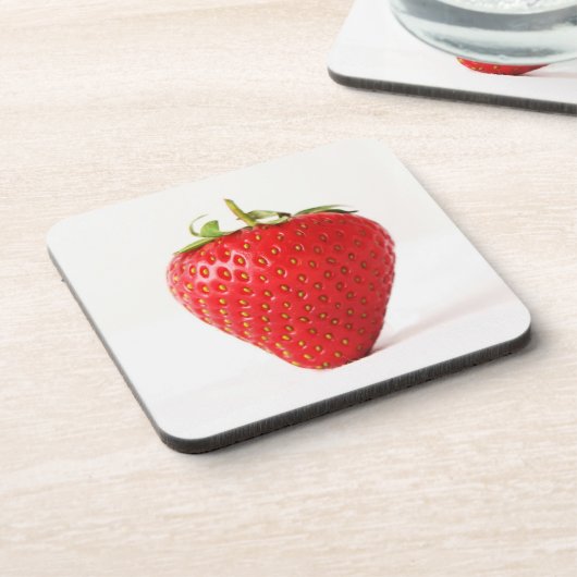 Eine Rote Strawberry-Küste Getränkeuntersetzer (Linke Seite)