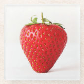 Eine rote Strawberry-Küste Glasuntersetzer (Vorderseite)