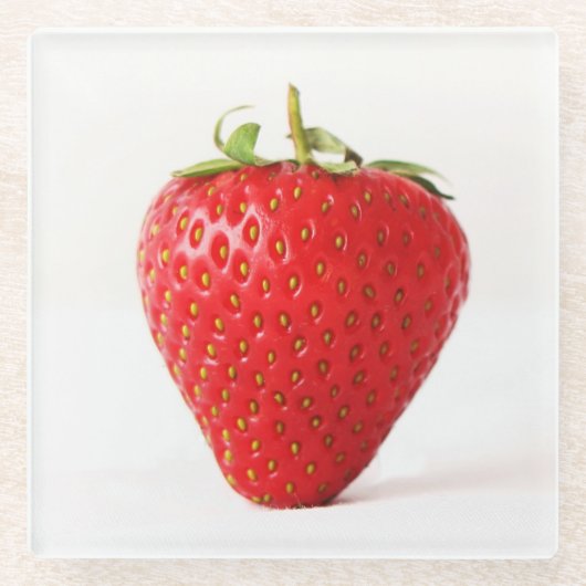 Eine rote Strawberry-Küste Glasuntersetzer (Vorderseite)