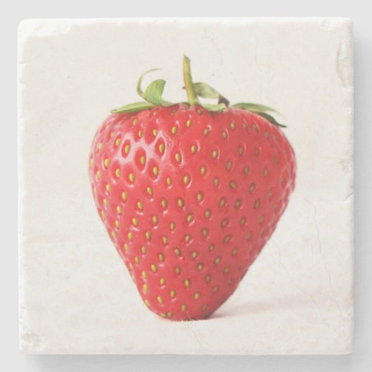 Eine rote Strawberry-Küste Steinuntersetzer (Vorderseite)