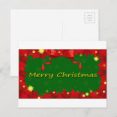 Eine rote und grüne Weihnachtskarte Feiertagspostkarte (Vorne/Hinten)