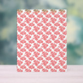 eine rote und weiße Blume auf weißem Hintergrund Acrylschild (Neutral)