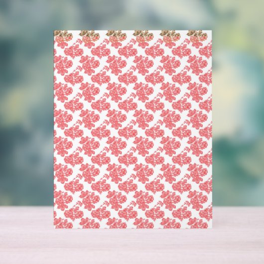 eine rote und weiße Blume auf weißem Hintergrund Acrylschild (Neutral)