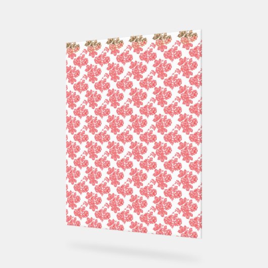 eine rote und weiße Blume auf weißem Hintergrund Acrylschild (Winkel)