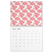 eine rote und weiße Blume auf weißem Hintergrund Kalender (Mär 2026)