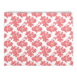 eine rote und weiße Blume auf weißem Hintergrund Kalender