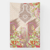 eine rote Vase mit Blume darauf. Banner (Vertikal)