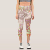 eine rote Vase mit Blume darauf. Capri Leggings (Vorderseite)