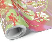 eine rote Vase mit Blume darauf. Geschenkpapier (Rolleneckpunkt)