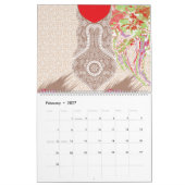eine rote Vase mit Blume darauf. Kalender (Feb 2027)
