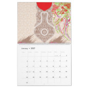eine rote Vase mit Blume darauf. Kalender (Jan 2027)