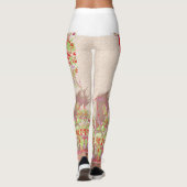 eine rote Vase mit Blume darauf. Leggings (Rückseite)