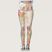 eine rote Vase mit Blume darauf. Leggings (Vorderseite)