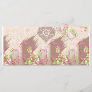 eine rote Vase mit Blume darauf. Menükarte