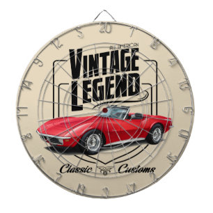 Eine rote Vintage Legende Dartscheibe